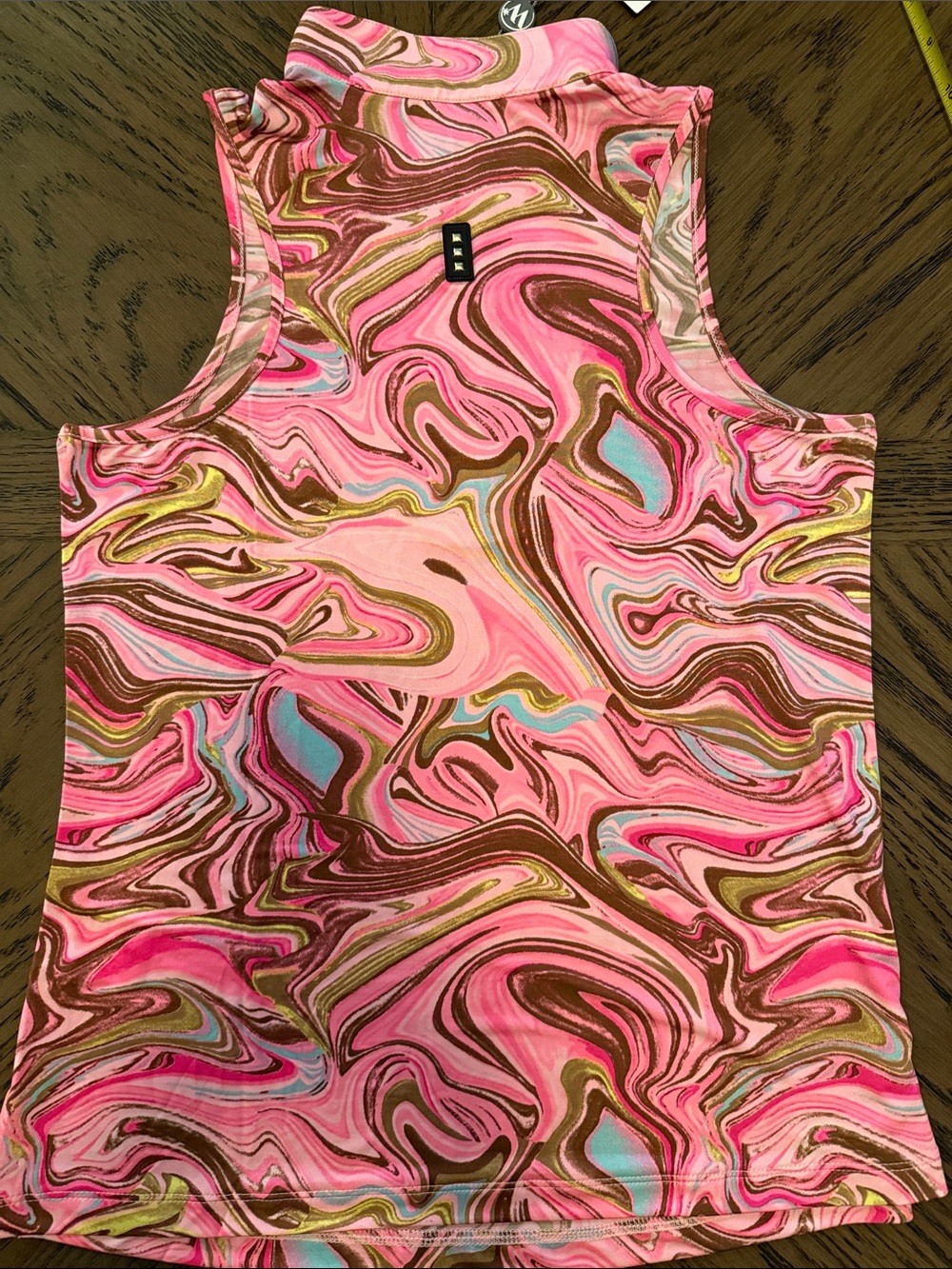 Jamie Sadock Pink Marble-Print Sleeveless Golf Top - Picture 6 of 6
